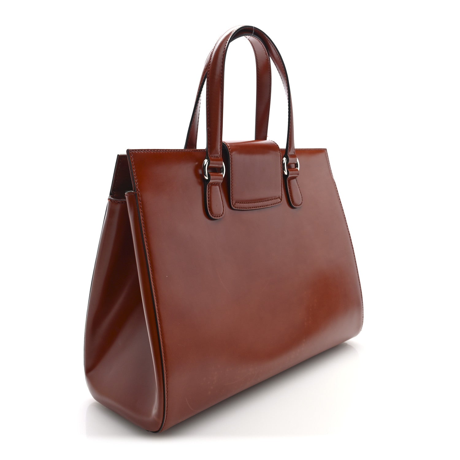 Gucci Regent Calfskin Large Lady Lock Flap Top Handle Bag Tan 3 of 10