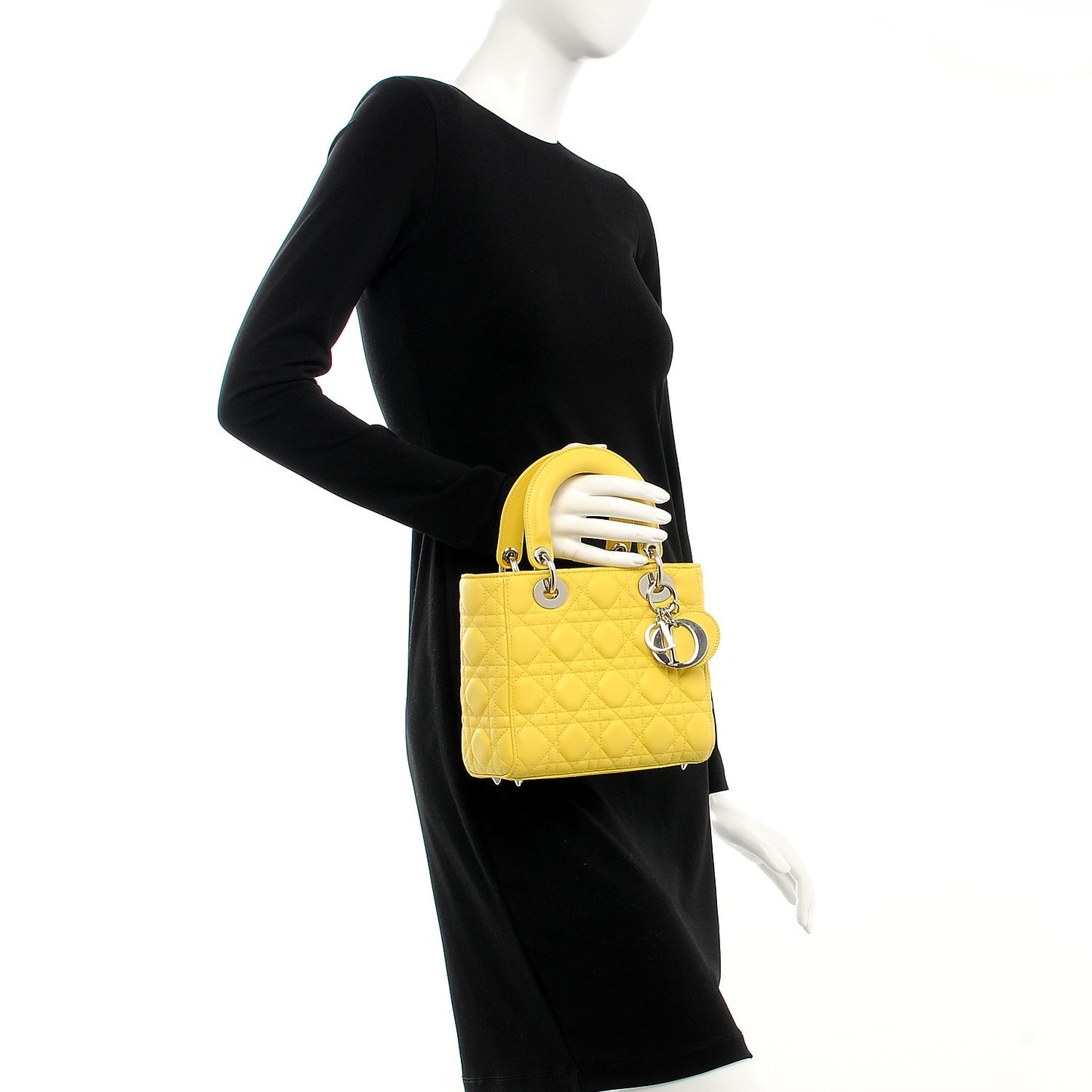 Lambskin Cannage Small My Lady Dior Mimosa Yellow