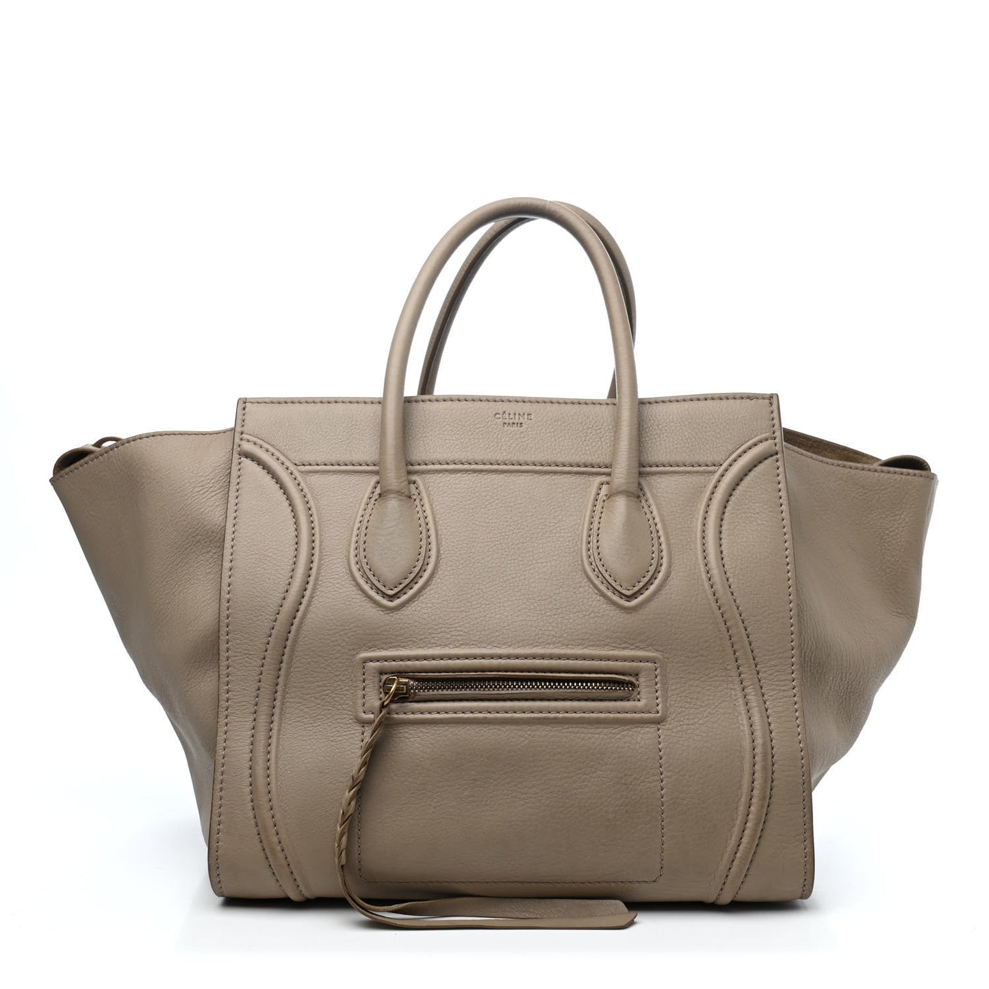 Grained Calfskin Medium Phantom Luggage Taupe
