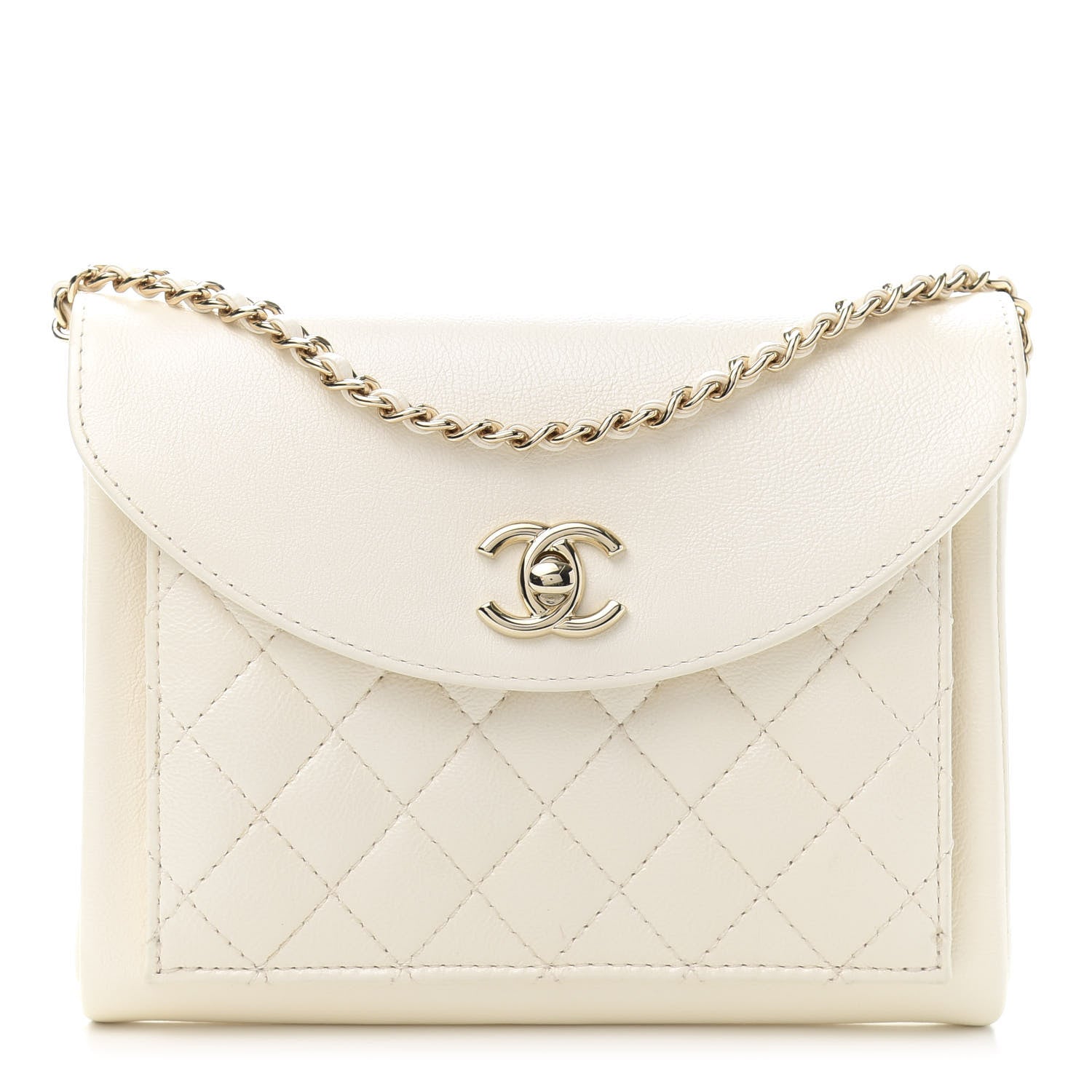 Chanel Calfskin Quilted Smart Pocket Crossbody Bag White 1 of 11