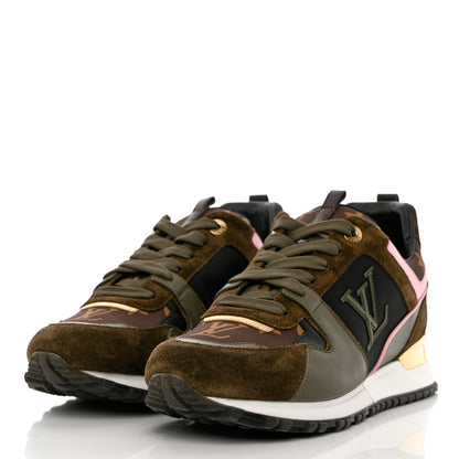 Louis Vuitton Suede Monogram Run Away Sneakers 40 Khaki Multicolor 3 of 11