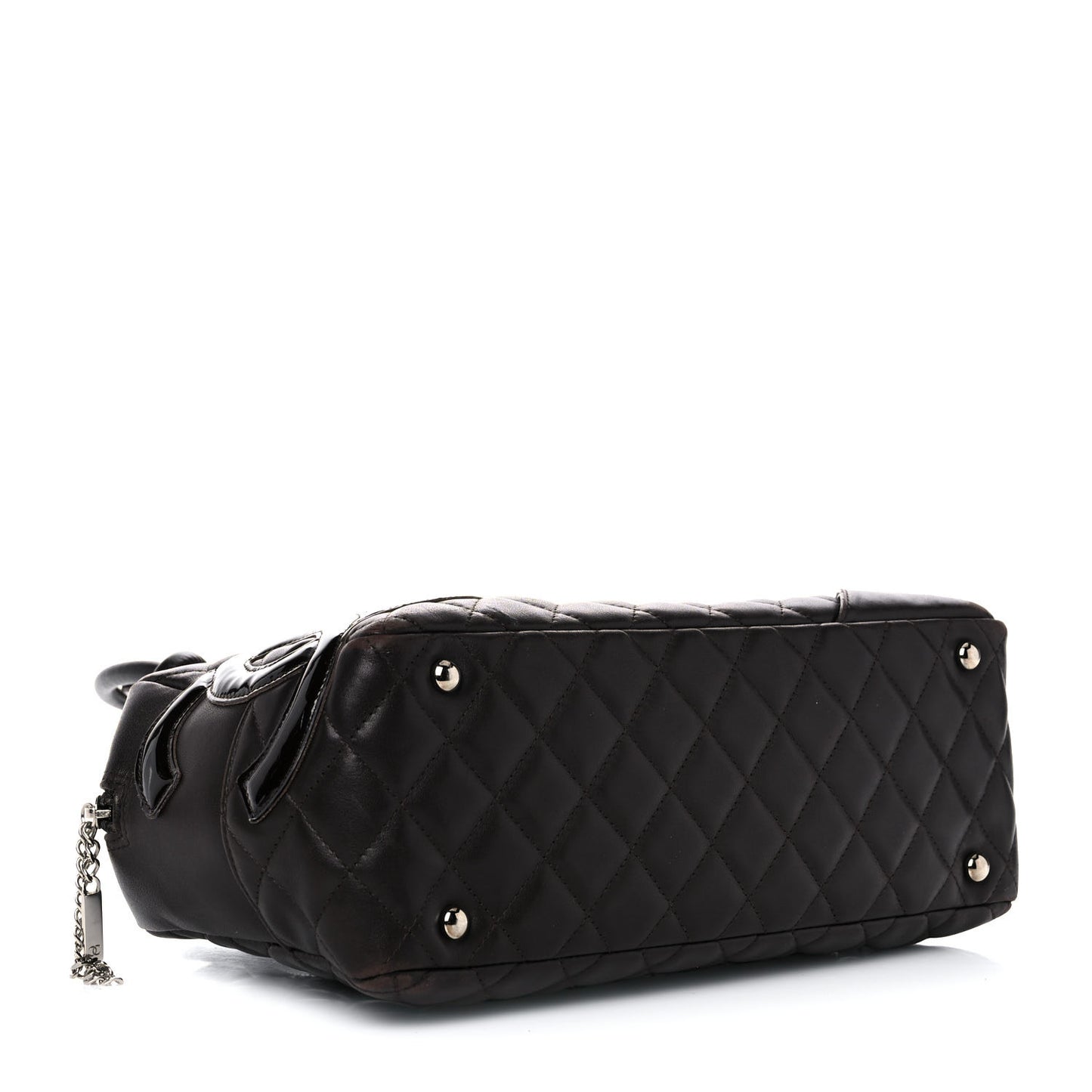 Calfskin Quilted Large Cambon Bowler Dark Brown