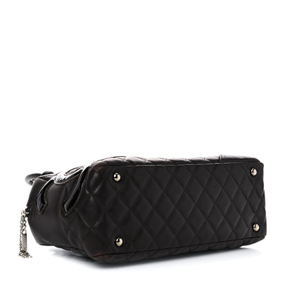 Chanel Calfskin Quilted Large Cambon Bowler Dark Brown 3 of 22