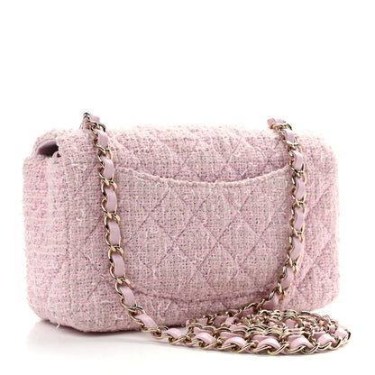 Chanel Tweed Quilted Mini Rectangular Flap Pink 3 of 14