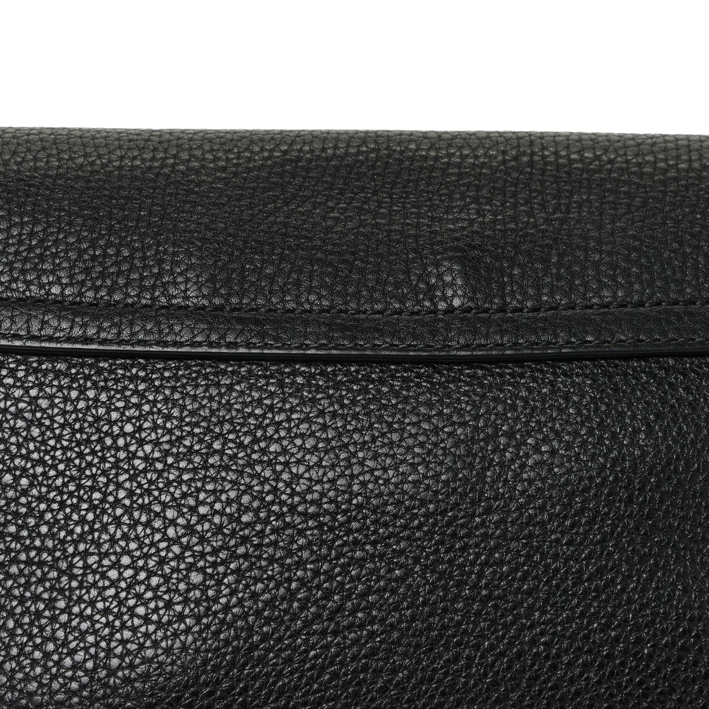 Pebbled Calfskin Medium Soho Flap Crossbody Black