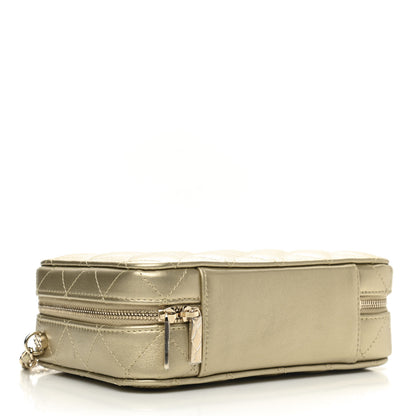 Chanel Metallic Lambskin Quilted Top Handle Vanity Case Gold 4 of 11