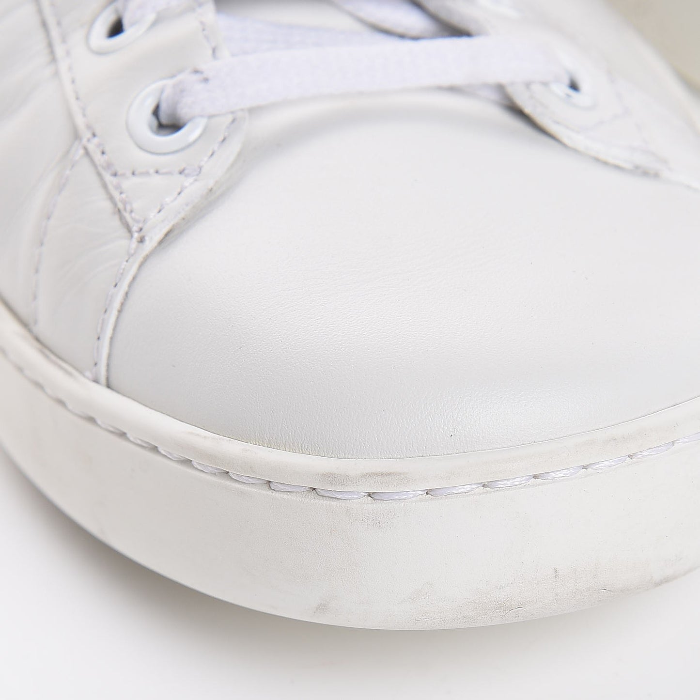 Calfskin Ayers Bee Embroidered Ace Sneakers 39 White Green