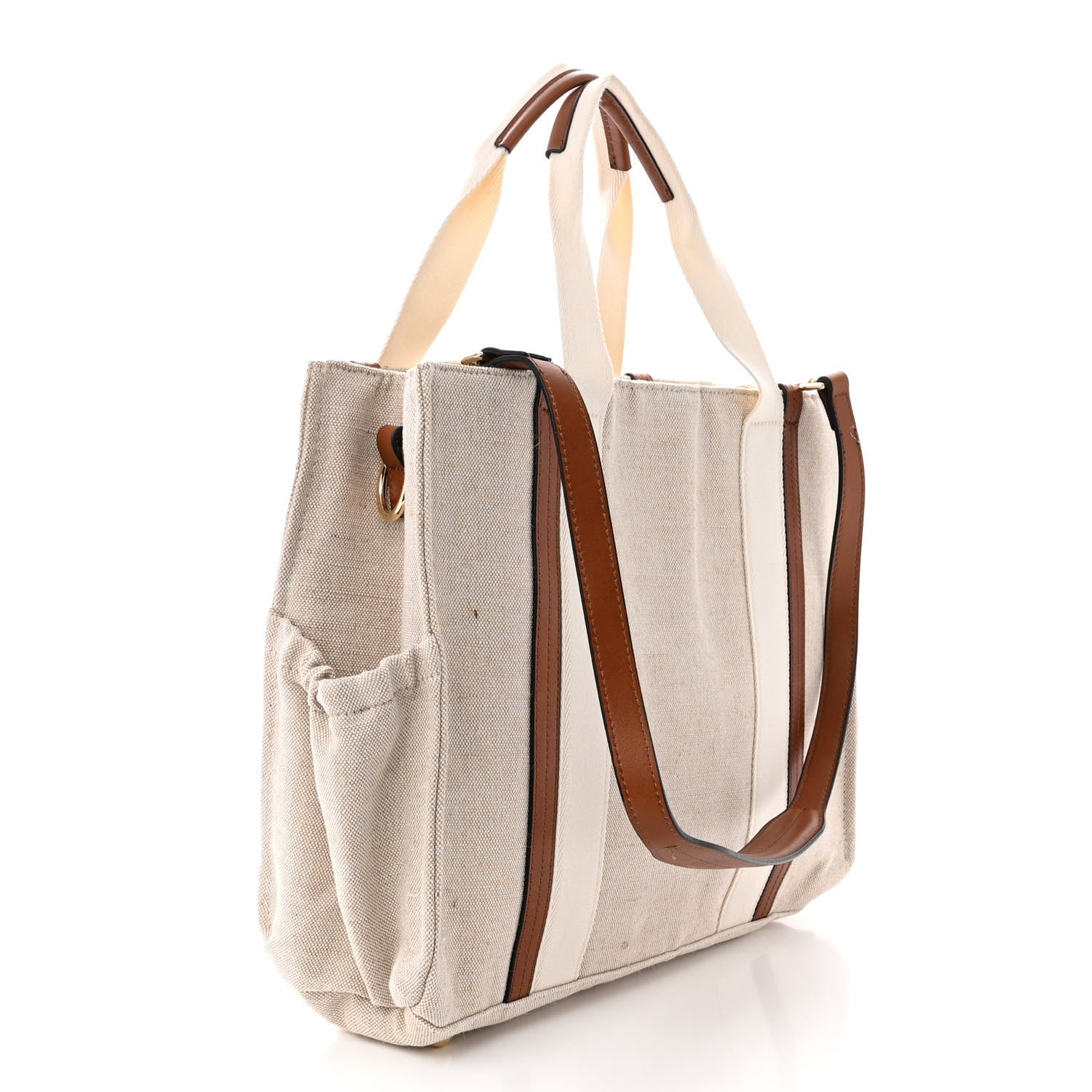 Chloe Canvas Diaper Bag Beige 4 of 16