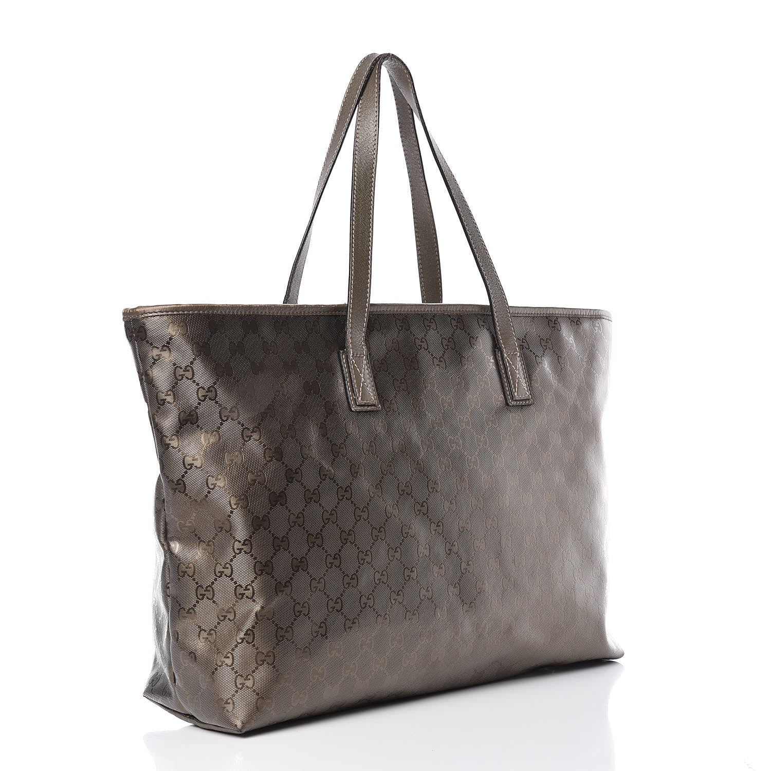 Gucci Imprime Monogram Large Zippered Shopping Tote Pewter 3 of 12