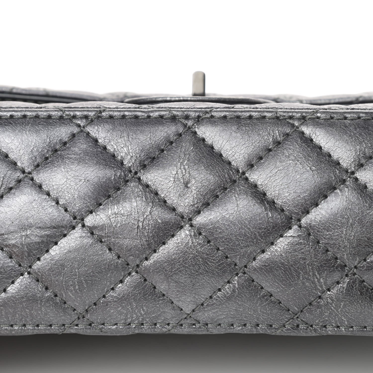 Chanel Metallic Aged Calfskin Quilted 2.55 Reissue 225 Flap Charcoal 13 of 13