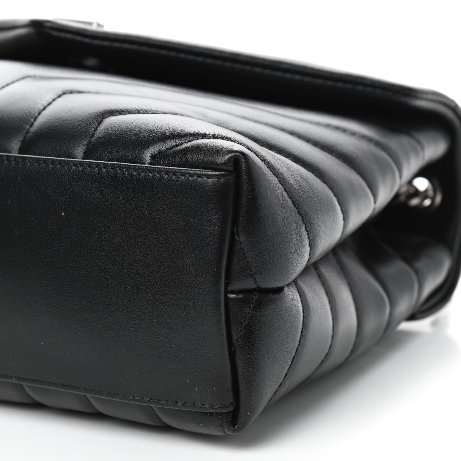 Saint Laurent Calfskin Y Quilted Monogram Small Loulou Chain Satchel Black 7 of 10