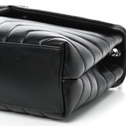 Saint Laurent Calfskin Y Quilted Monogram Small Loulou Chain Satchel Black 7 of 10