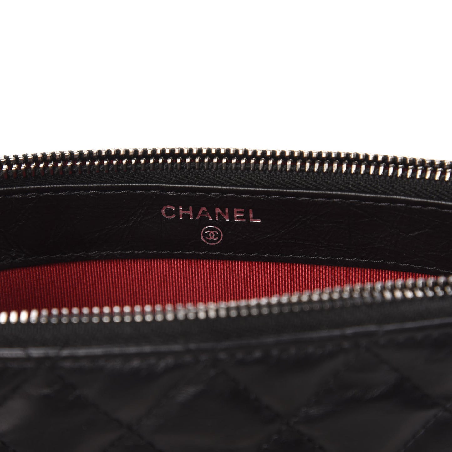 Aged Calfskin Quilted Small Gabrielle Clutch With Chain Black