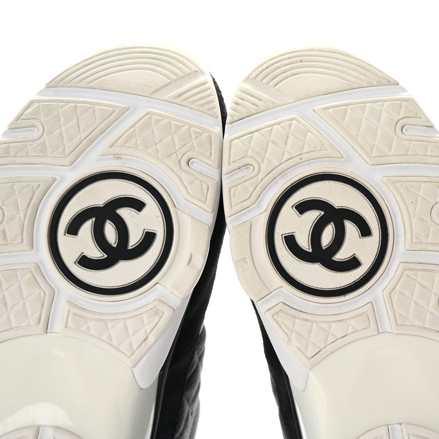 Chanel Fabric Suede Calfskin Quilted CC Sneakers 40 Dark Grey 7 of 10