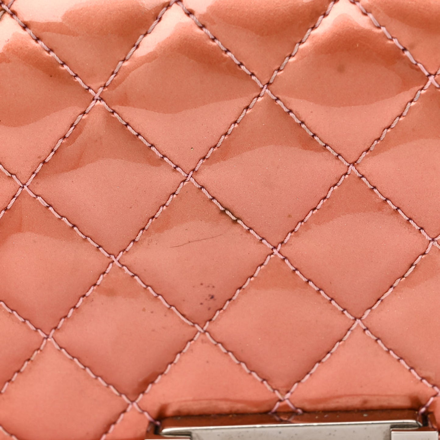 Metallic Patent Calfskin Quilted Small Boy Flap Pink