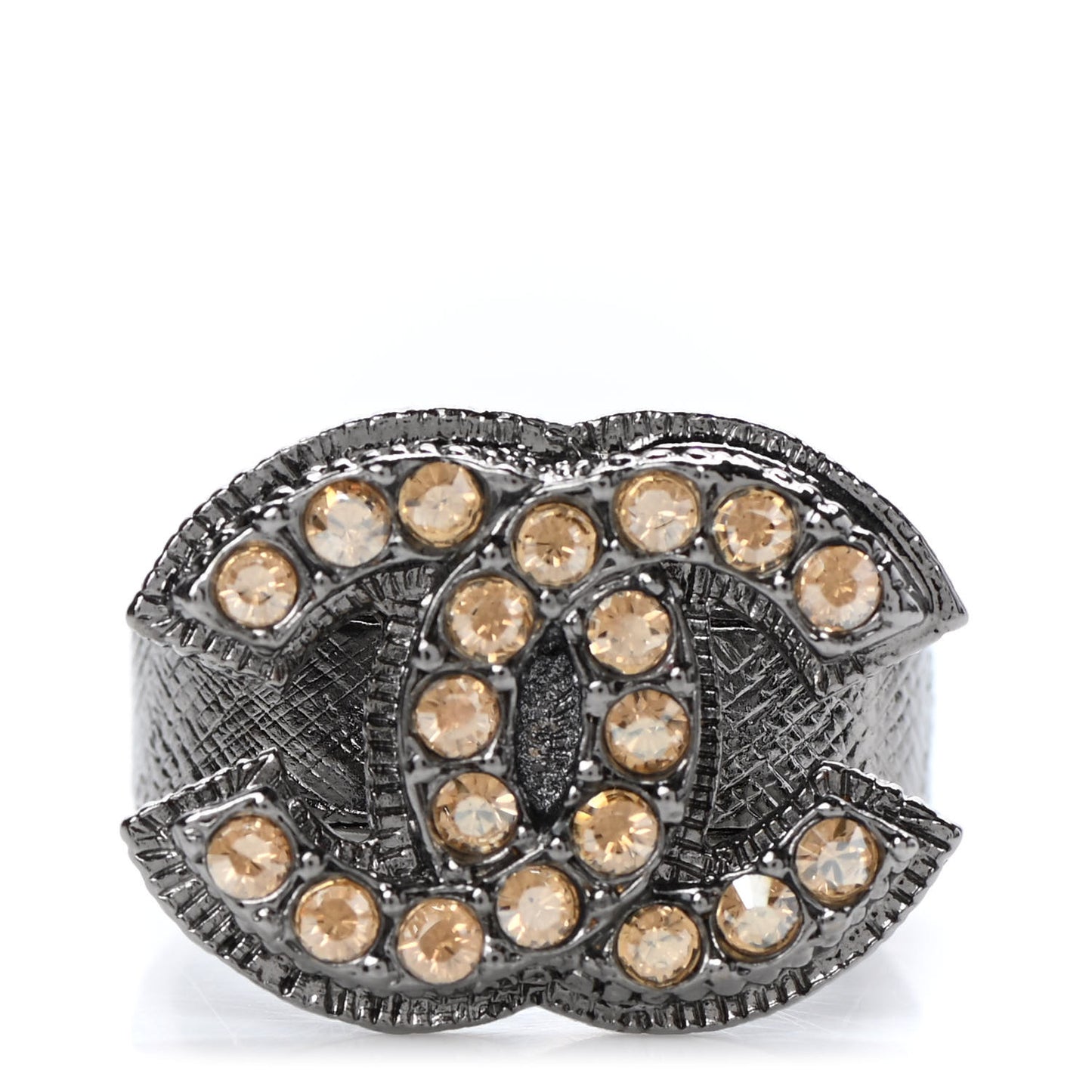 Crystal CC Ring 6.5 Black
