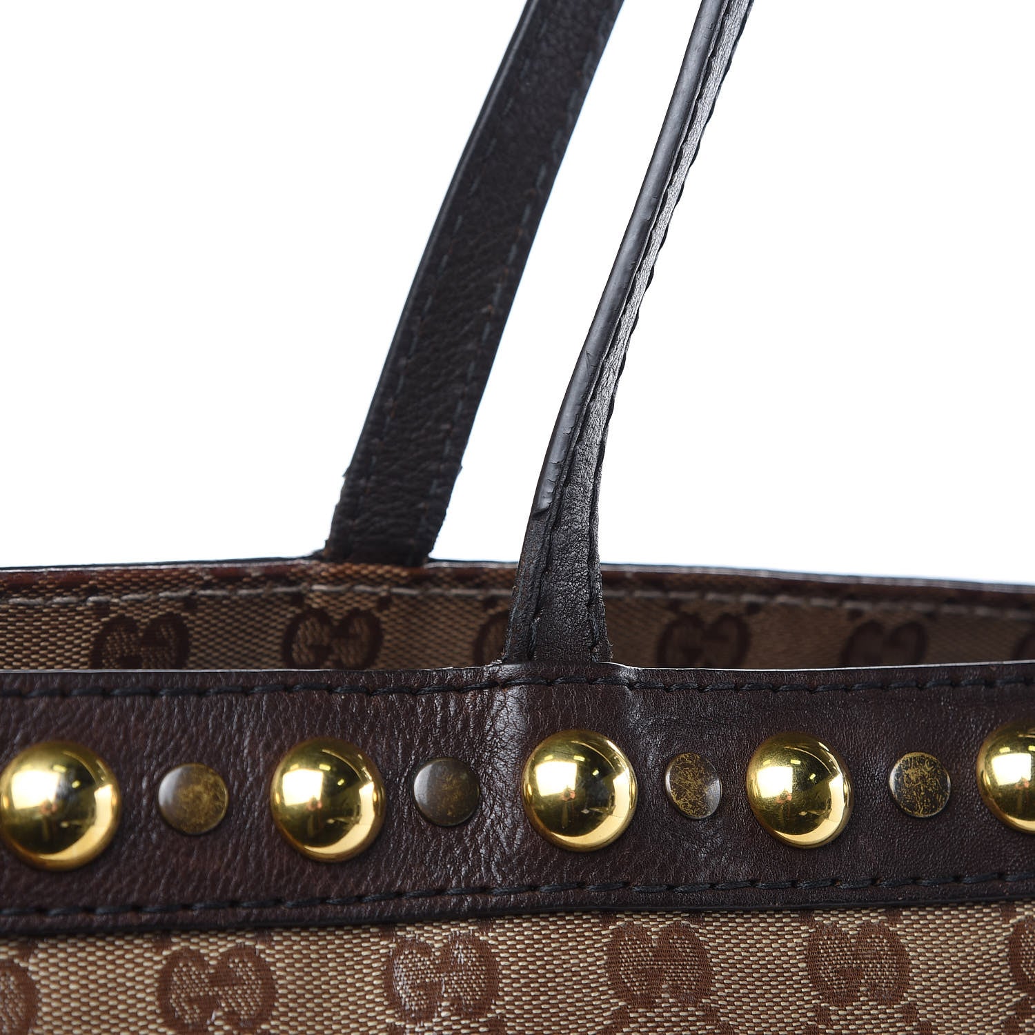 Gucci Crystal Monogram Medium Babouska Shopping Tote Dark Brown 16 of 21