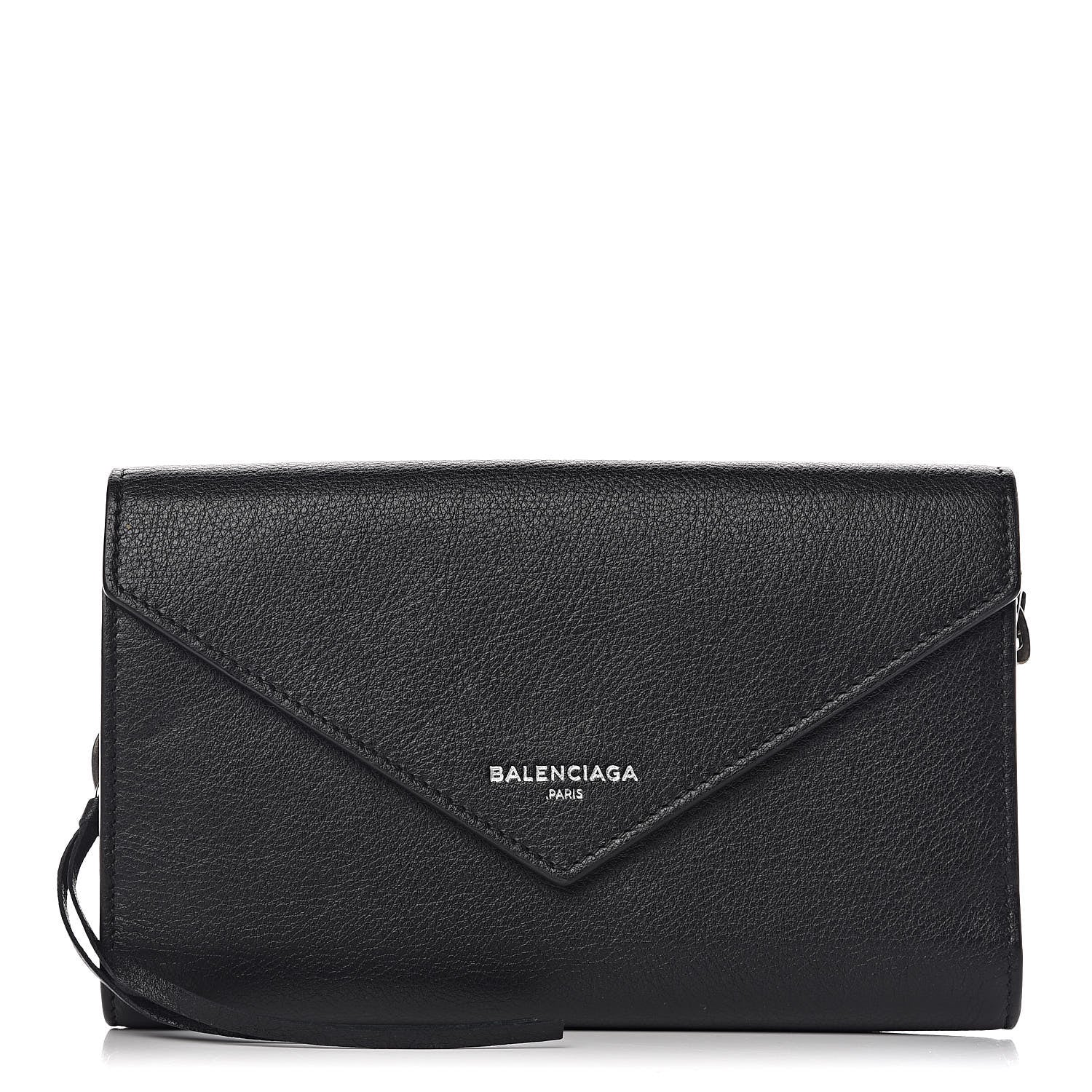 Balenciaga Calfskin Papier Money Zip Around Wallet Black 1 of 10