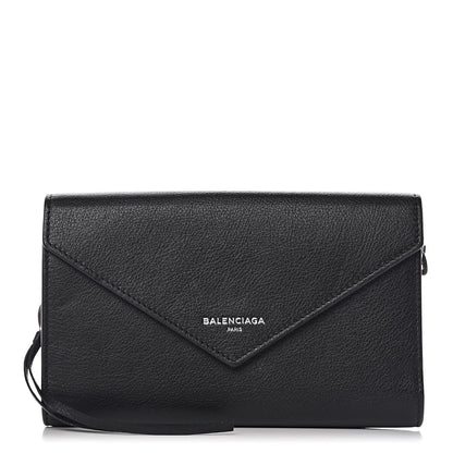 Balenciaga Calfskin Papier Money Zip Around Wallet Black 1 of 10