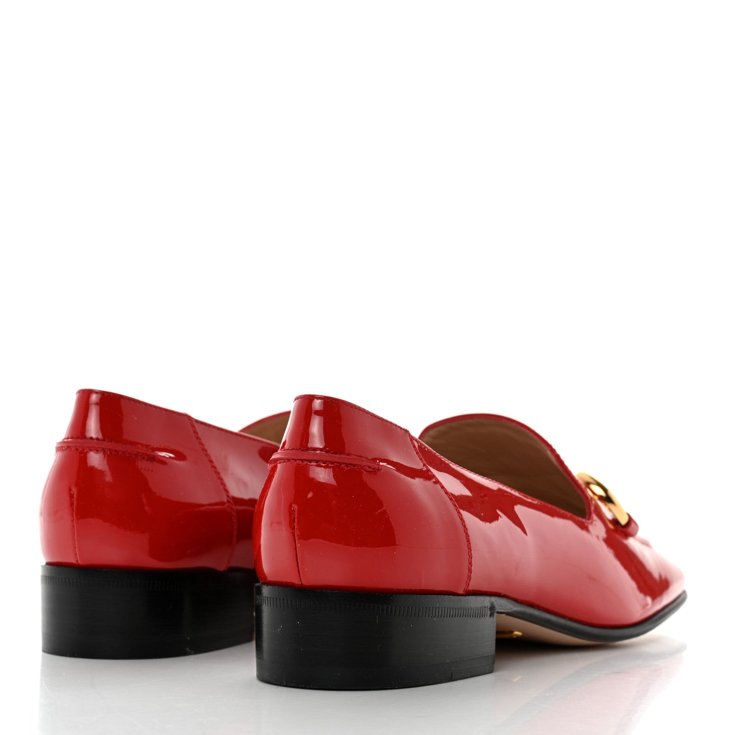 Gucci Vernice Womens Baby Horsebit Square Toe Loafers 36 Maple Red 4 of 8