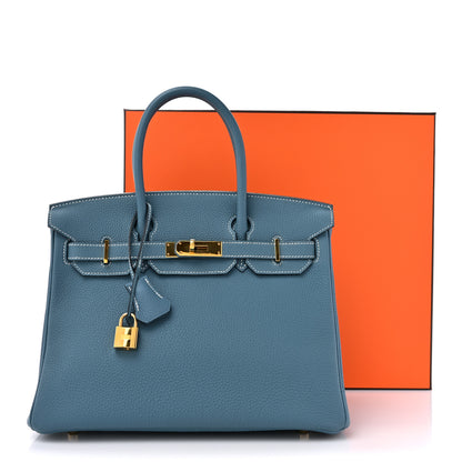 Hermes Togo BIRKIN 30 Blue Jean 17 of 17