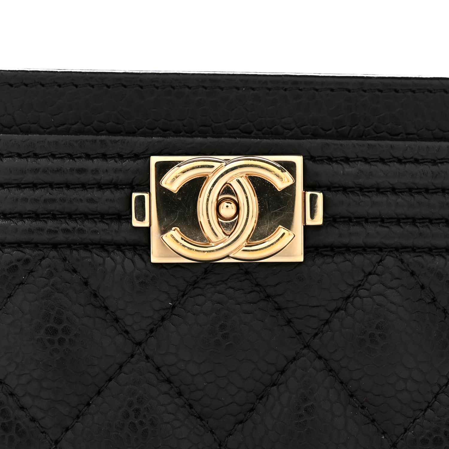 Chanel Caviar Quilted Boy Card Holder Black 9 of 10