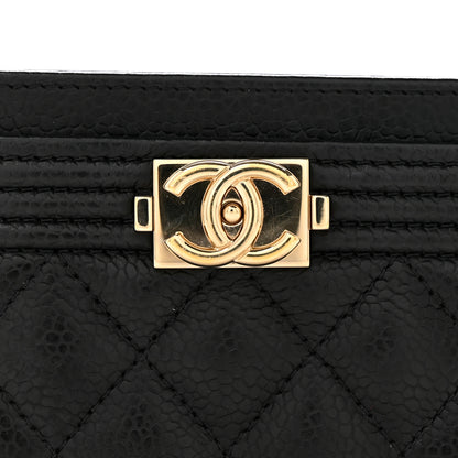 Chanel Caviar Quilted Boy Card Holder Black 9 of 10