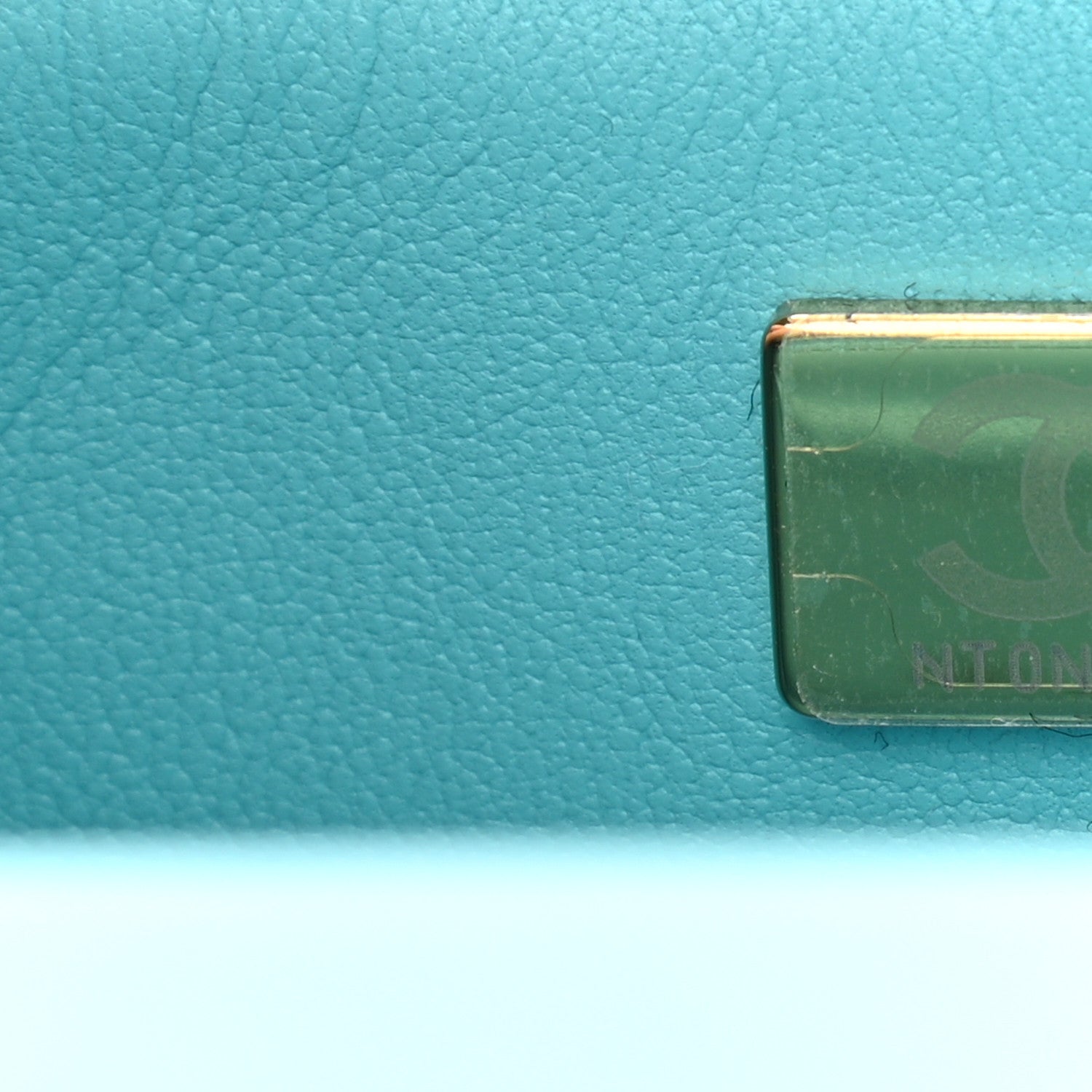 Chanel Wool Tweed Quilted Mini Rectangular Flap Turquoise Light Blue 8 of 12