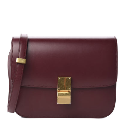 Celine Box Calfskin Medium Classic Box Flap Bag Burgundy 1 of 12