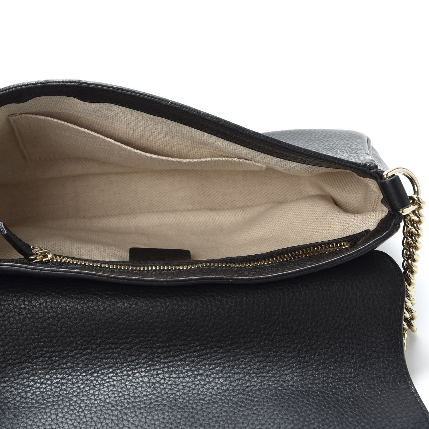 Gucci Pebbled Calfskin Medium Soho Flap Crossbody Black 3 of 8