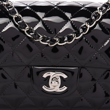 Chanel Patent Calfskin Quilted Mini Rectangular Flap Black 10 of 11