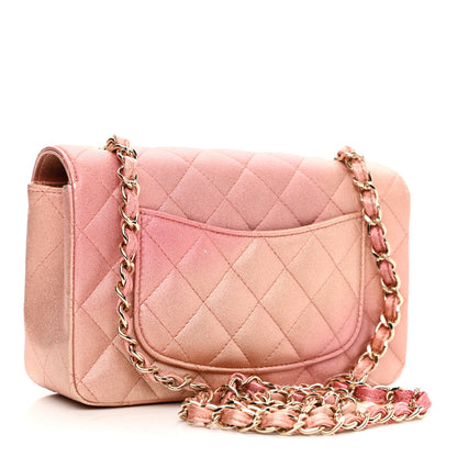 Chanel Metallic Lambskin Quilted Ombre Mini Rectangular Flap Pink 3 of 12