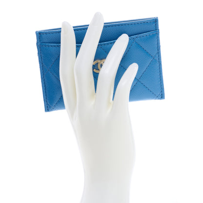 Chanel Caviar Quilted Card Holder Blue 2 of 8
