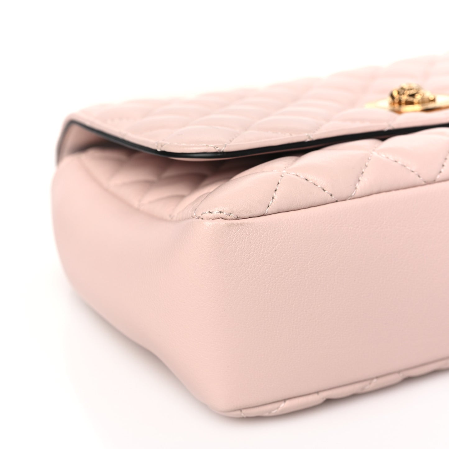 Nappa Quilted Medusa Chain Crossbody Light Pink