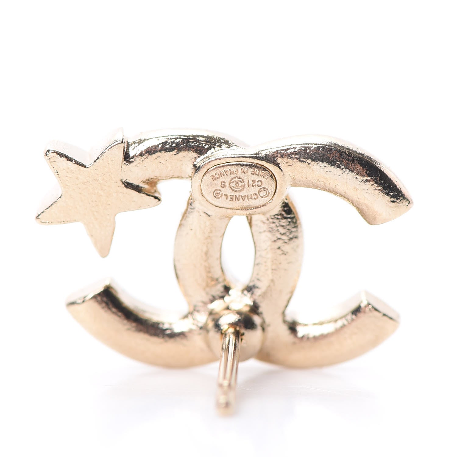 Chanel Crystal CC Starfall Earrings Gold 4 of 5