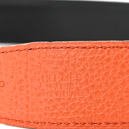 Hermes Swift Togo Constance H Belt 80 Black Orange 7 of 8
