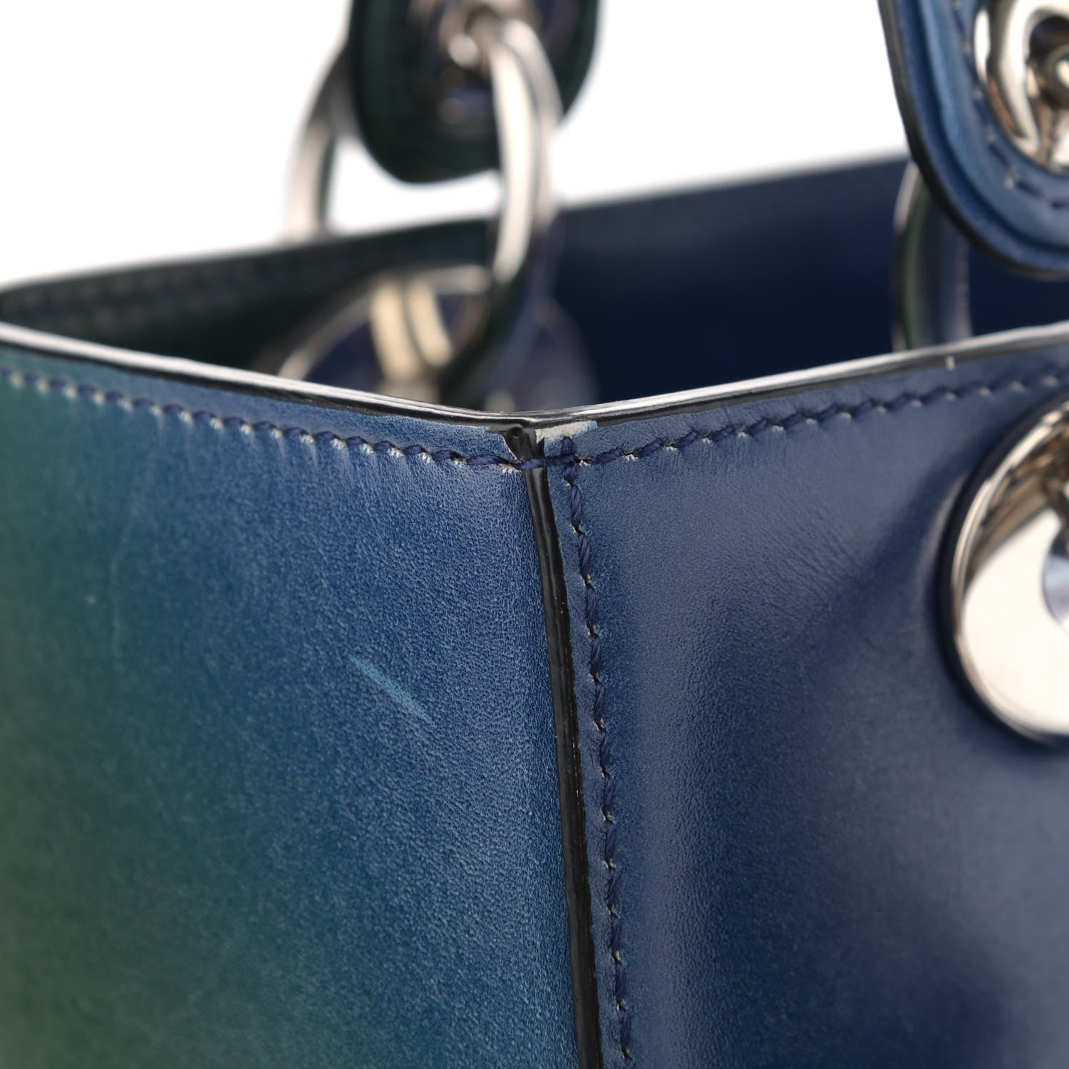 Christian Dior Box Calfskin Gradient Medium Lady Dior Purple Blue Green 12 of 14