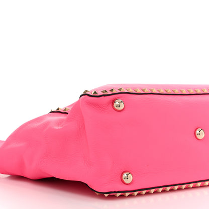Valentino Garavani Vitello Medium Rockstud Tote Fuxia Fluo 8 of 9