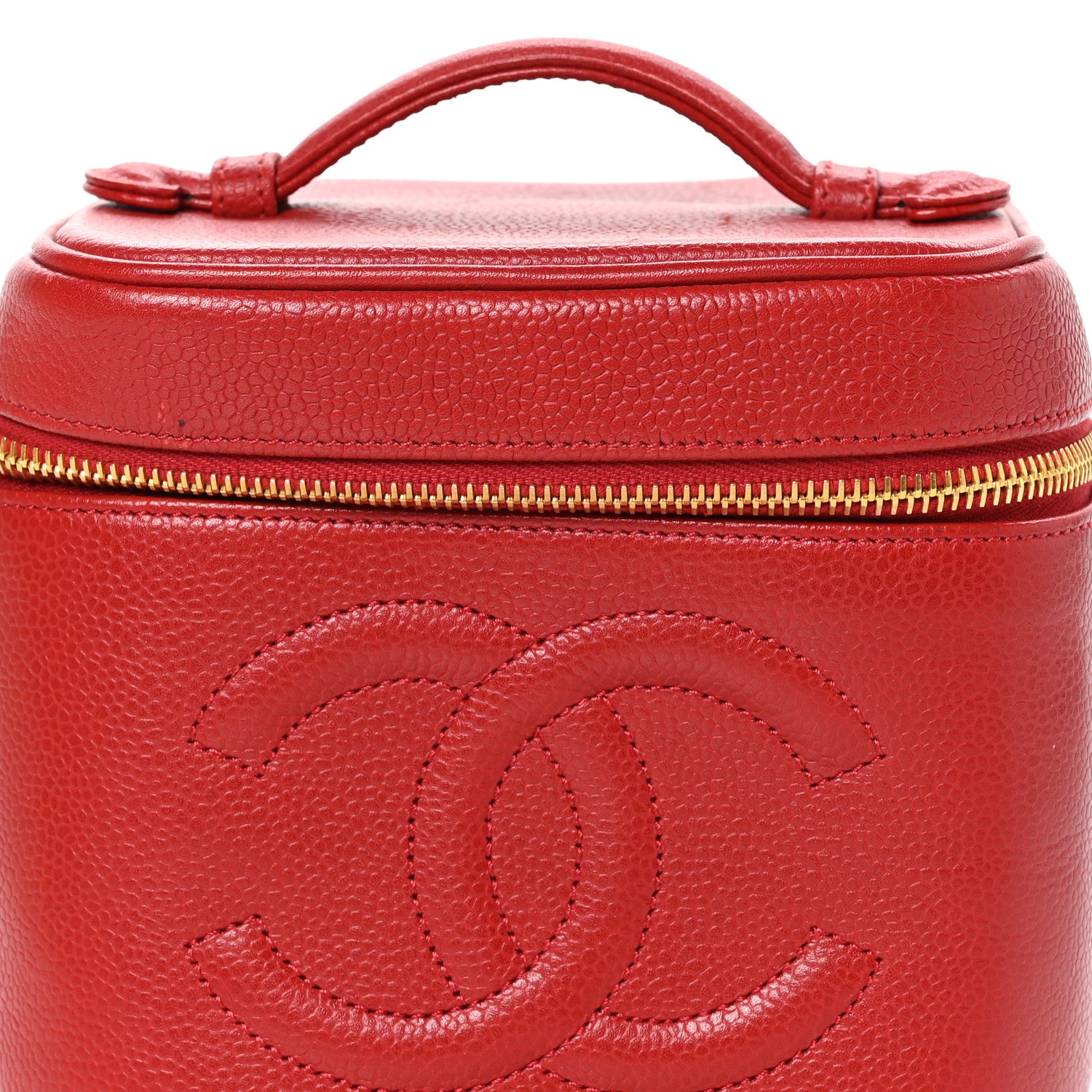 Chanel Caviar Vanity Cosmetic Case Red 9 of 19