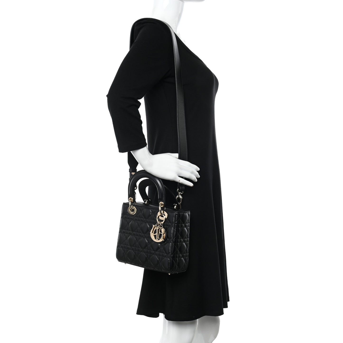Lambskin Cannage Small My ABCDior Lady Dior Black