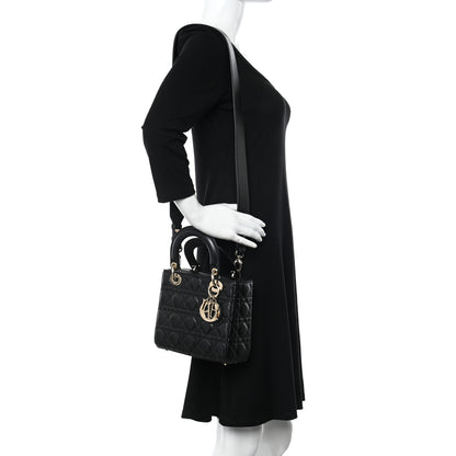 Christian Dior Lambskin Cannage Small My ABCDior Lady Dior Black 2 of 12