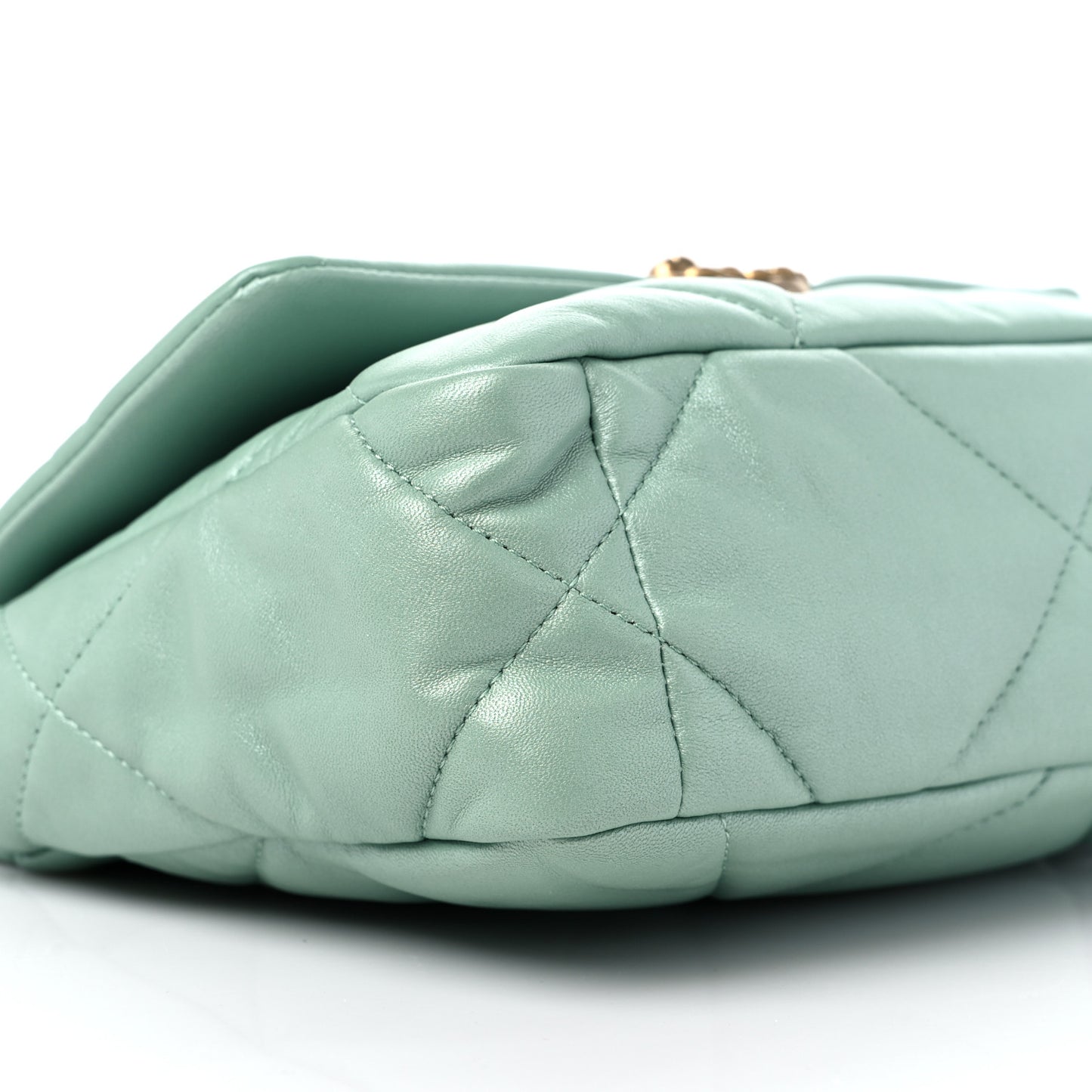 Goatskin Quilted Medium Chanel 19 Flap Light Blue
