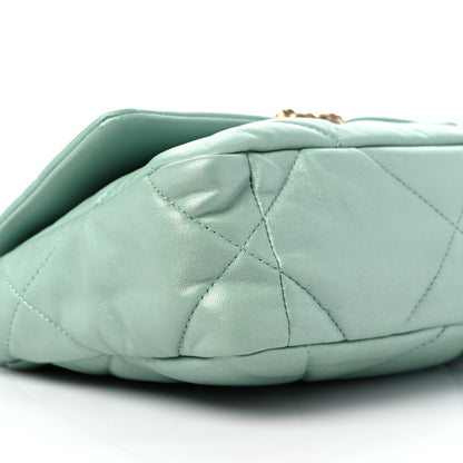 Chanel Goatskin Quilted Medium Chanel 19 Flap Light Blue 8 of 9