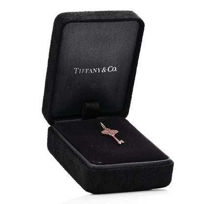 Tiffany 18K Rose Gold Pink Sapphire Mini Victoria Key Pendant 2 of 5