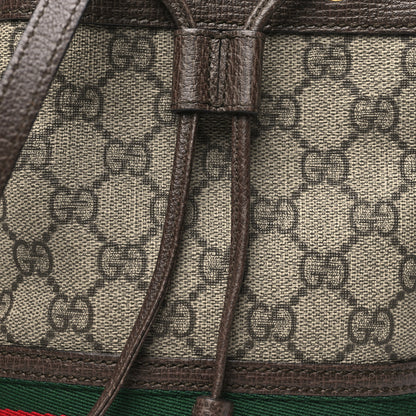 Gucci GG Supreme Monogram Web Mini Ophidia Bucket Bag Brown 8 of 10