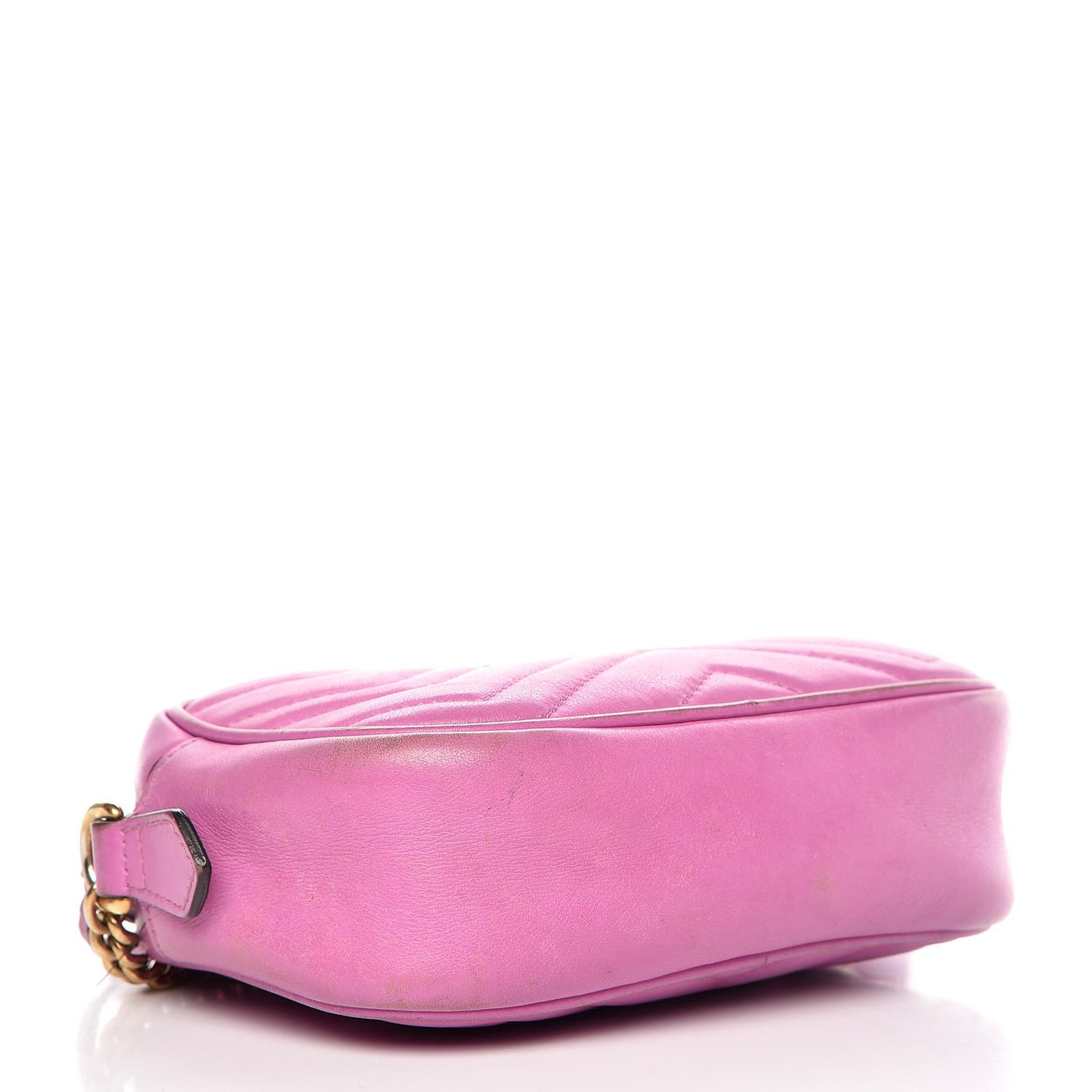 Calfskin Matelasse Mini GG Marmont Chain Shoulder Bag Candy Mousse