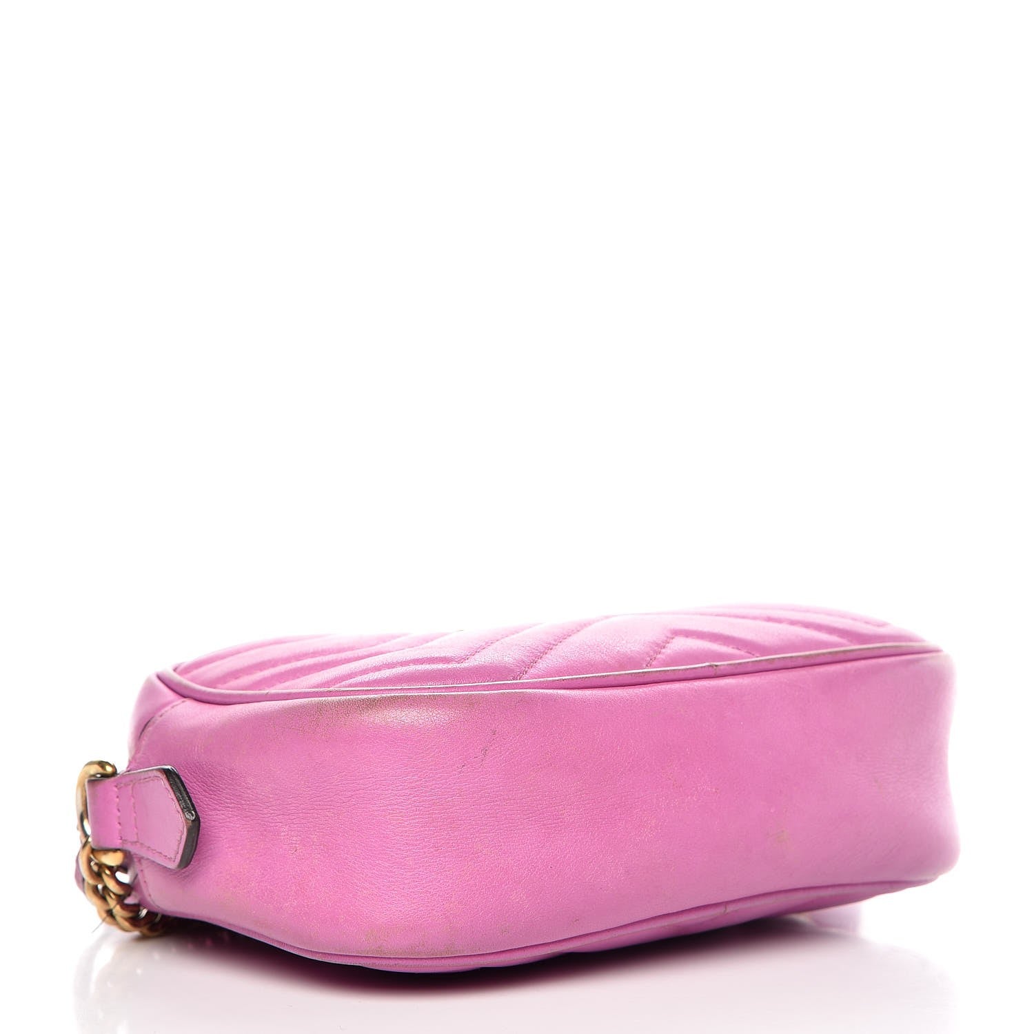 Gucci Calfskin Matelasse Mini GG Marmont Chain Shoulder Bag Candy Mousse 4 of 21