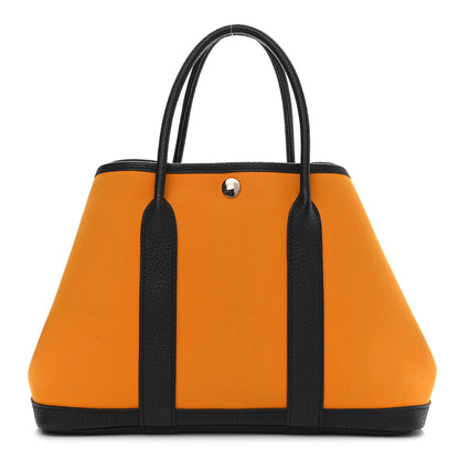 Hermes Toile Officier Negonda Garden Party 30 TPM Jaune D'Or Bleu Outremer 1 of 13