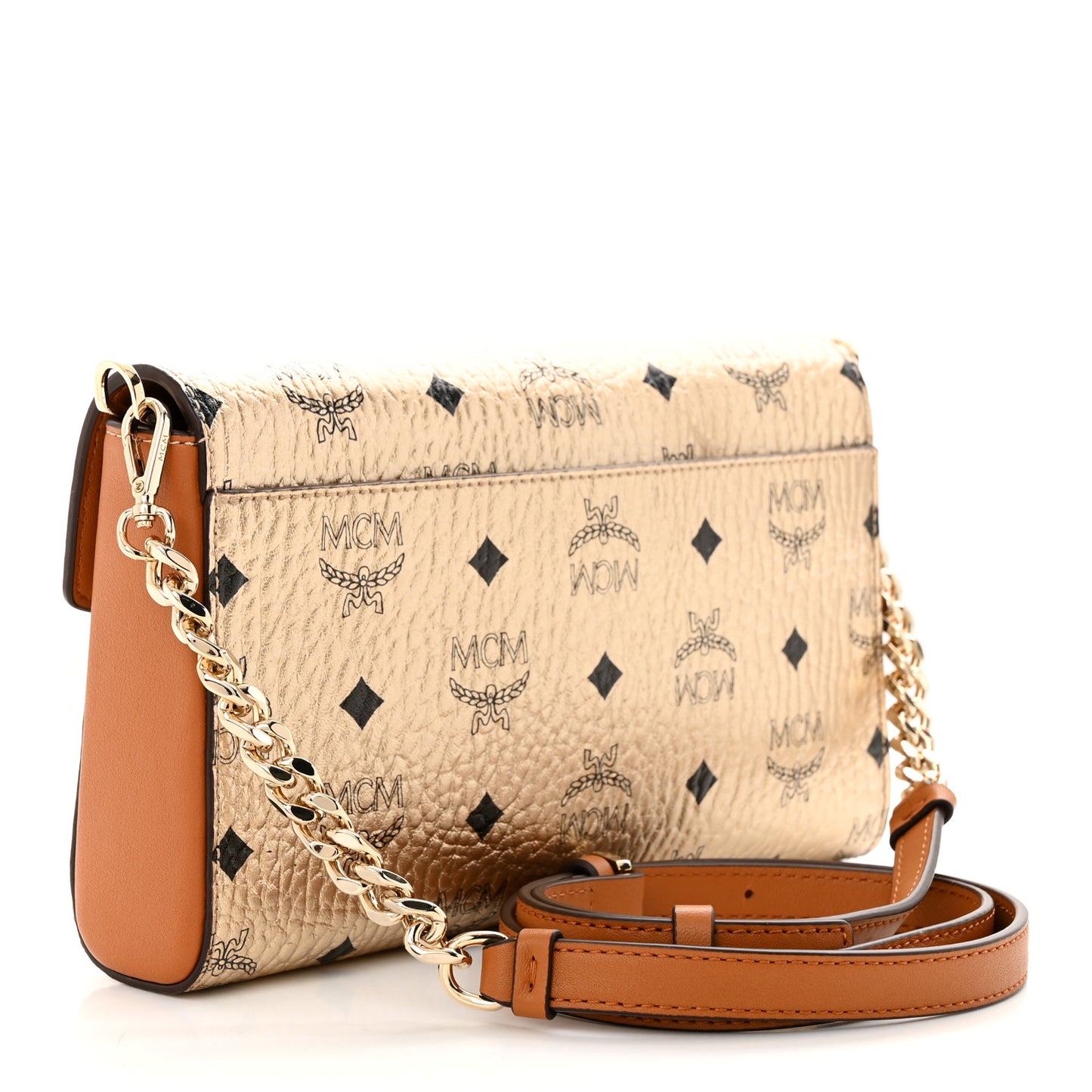 Metallic Visetos Medium Millie Crossbody Bag Berlin Gold