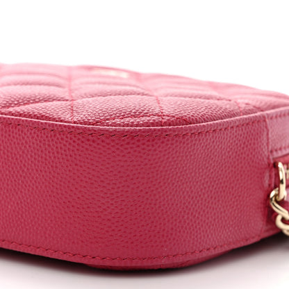 Chanel Caviar Quilted Camera Case Dark Pink 10 of 11